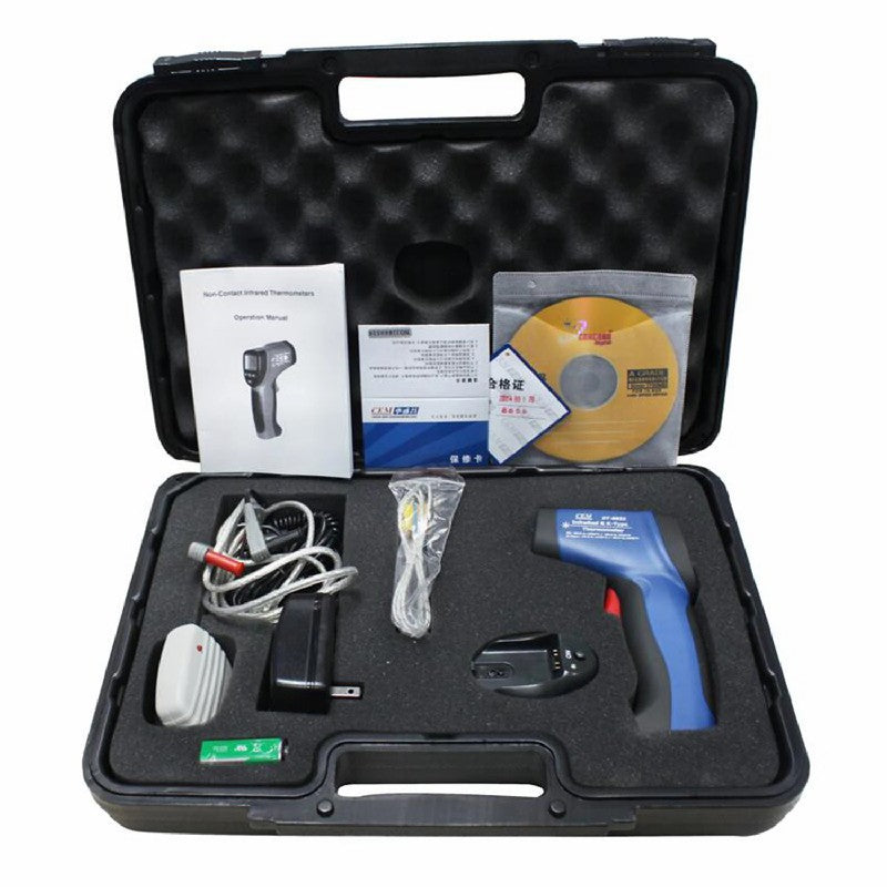 CEM DT-8855 Wire less Emission Function Twoin One Infrared Thermometer Non-contact Temperature Gun USB Interface Transmission CEM DT-8855 Wire less Emission Function Twoin One Infrared Thermometer Non-contact Temperature Gun USB Interface Transmission